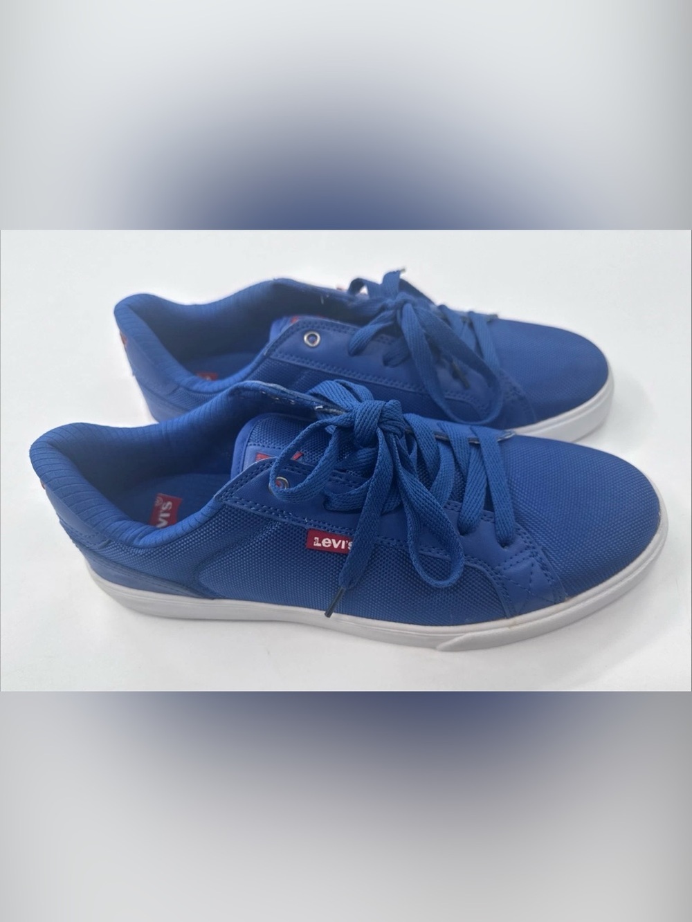 Levis Shoes Mens 11 Low Top Sneakers Blue Canvas Round Toe Lace Up Skater Casual